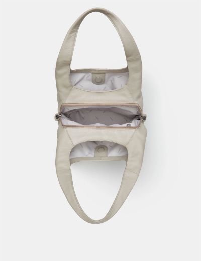 Yoshi Meehan Warm Grey Leather Slouch Shoulder Bag #3