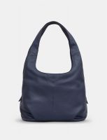 Yoshi Meehan Navy Leather Slouch Shoulder Bag