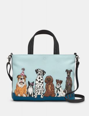 Yoshi Party Dogs Leather Grab Handbag