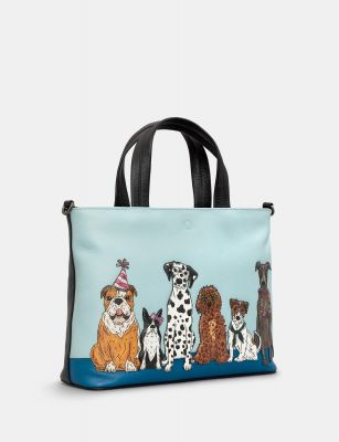 Yoshi Party Dogs Leather Grab Handbag #2