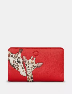 Yoshi Mother's Pride Giraffe Leather Oxford Purse Red