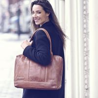 Plevier Urban Fiera Women's Laptop Bag 15.6 Inch Cognac